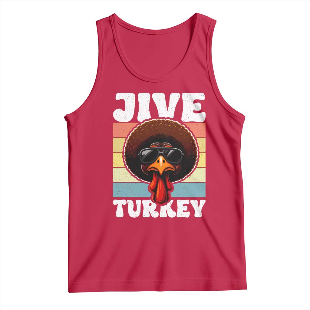 Funny Jive Thanksgiving Turkey Day Tank Top Retro Afro Black Turkey - Wonder Print Shop