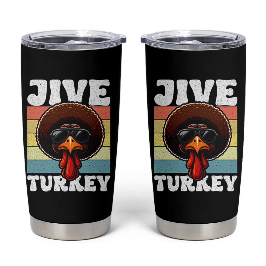 Funny Jive Thanksgiving Turkey Day Tumbler Cup Retro Afro Black Turkey - Wonder Print Shop