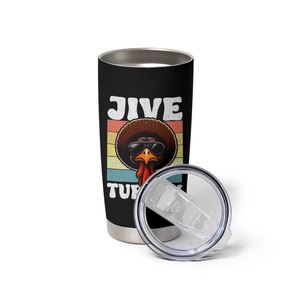 Funny Jive Thanksgiving Turkey Day Tumbler Cup Retro Afro Black Turkey - Wonder Print Shop