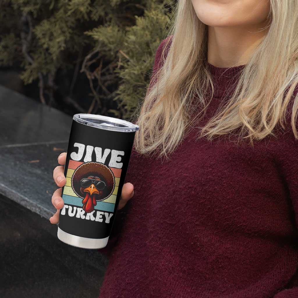 Funny Jive Thanksgiving Turkey Day Tumbler Cup Retro Afro Black Turkey - Wonder Print Shop