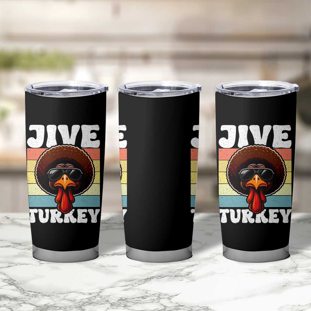 Funny Jive Thanksgiving Turkey Day Tumbler Cup Retro Afro Black Turkey - Wonder Print Shop