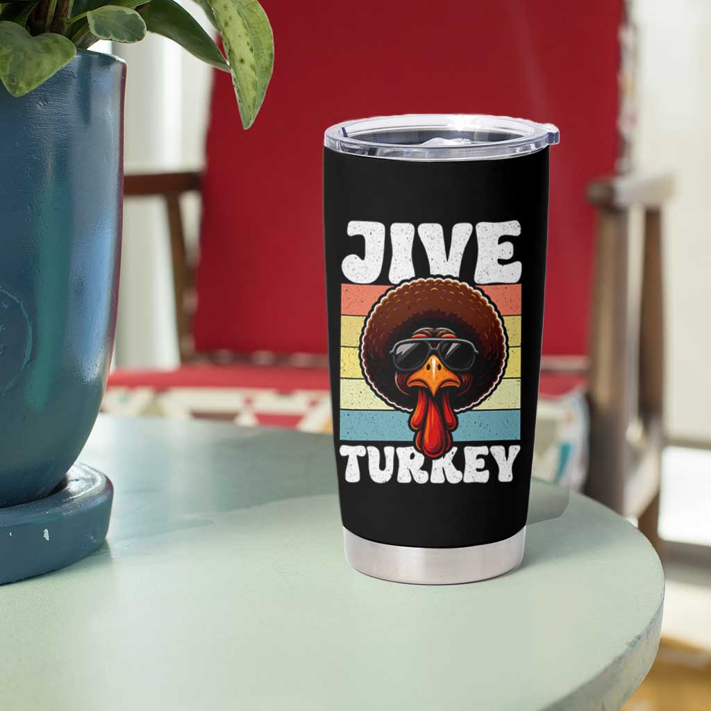 Funny Jive Thanksgiving Turkey Day Tumbler Cup Retro Afro Black Turkey - Wonder Print Shop