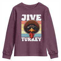 Funny Jive Thanksgiving Turkey Day Youth Sweatshirt Retro Afro Black Turkey - Wonder Print Shop