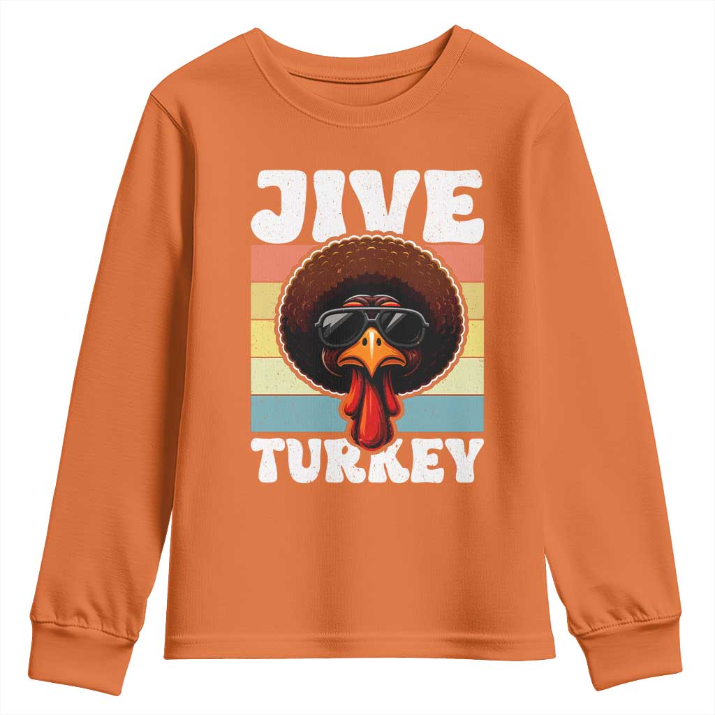 Funny Jive Thanksgiving Turkey Day Youth Sweatshirt Retro Afro Black Turkey - Wonder Print Shop