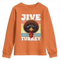 Funny Jive Thanksgiving Turkey Day Youth Sweatshirt Retro Afro Black Turkey - Wonder Print Shop