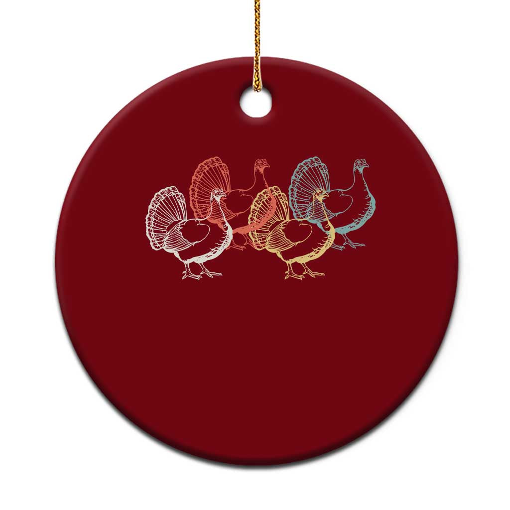 Thanksgiving Turkey Day Retro Poultry Holiday Ceramic Ornament - Wonder Print Shop