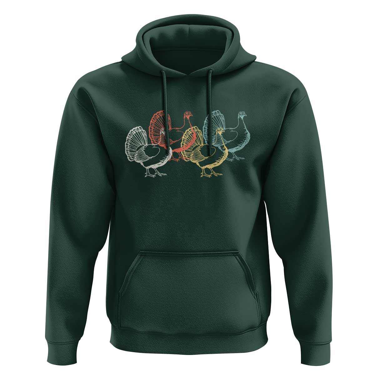 Thanksgiving Turkey Day Retro Poultry Holiday Hoodie - Wonder Print Shop