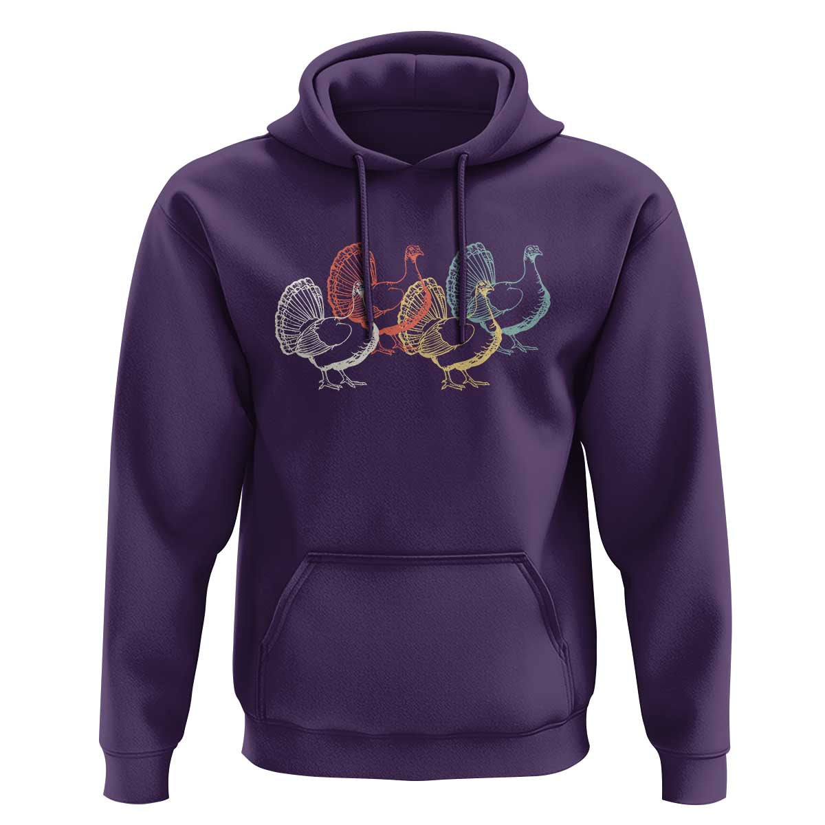Thanksgiving Turkey Day Retro Poultry Holiday Hoodie - Wonder Print Shop