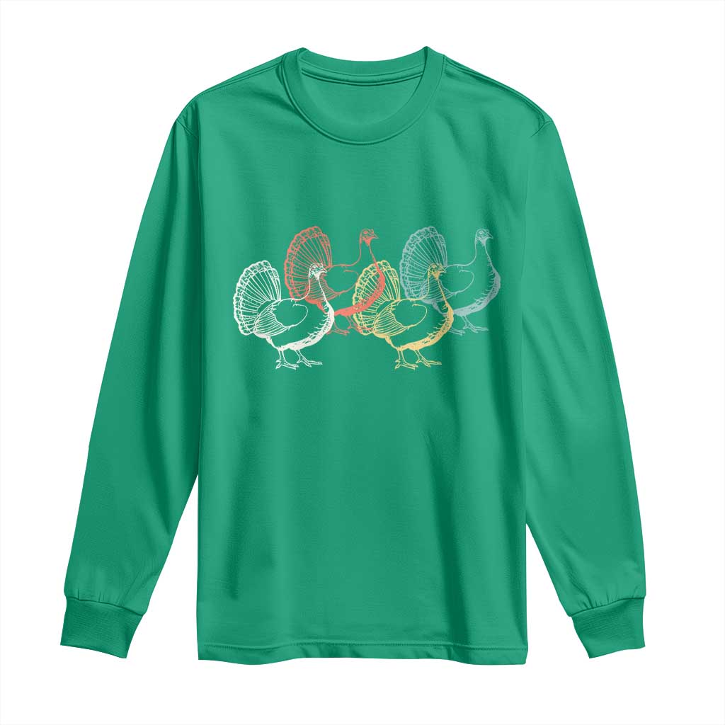 Thanksgiving Turkey Day Retro Poultry Holiday Long Sleeve Shirt - Wonder Print Shop