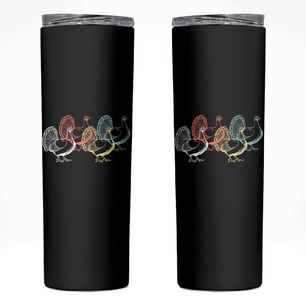 Thanksgiving Turkey Day Retro Poultry Holiday Skinny Tumbler - Wonder Print Shop
