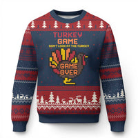 Funny Thanksgiving Turkey Ugly Christmas Sweater Turkey Game Dont Look At The Turkey - Wonder Print Shop