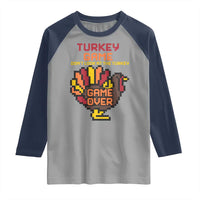 Funny Thanksgiving Turkey Raglan Shirt Turkey Game Dont Look At The Turkey - Wonder Print Shop