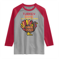 Funny Thanksgiving Turkey Raglan Shirt Turkey Game Dont Look At The Turkey - Wonder Print Shop