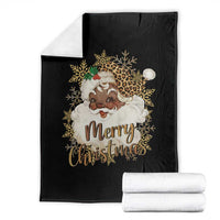 Funny Retro Black Santa Merry Christmas Leopard Throw Blanket - Wonder Print Shop