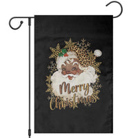 Funny Retro Black Santa Merry Christmas Leopard Garden Flag - Wonder Print Shop