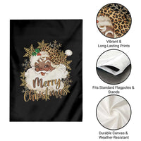 Funny Retro Black Santa Merry Christmas Leopard Garden Flag - Wonder Print Shop