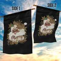 Funny Retro Black Santa Merry Christmas Leopard Garden Flag - Wonder Print Shop