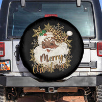Funny Retro Black Santa Merry Christmas Leopard Spare Tire Cover - Wonder Print Shop