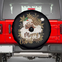 Funny Retro Black Santa Merry Christmas Leopard Spare Tire Cover - Wonder Print Shop
