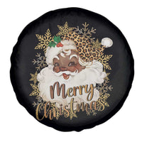 Funny Retro Black Santa Merry Christmas Leopard Spare Tire Cover - Wonder Print Shop