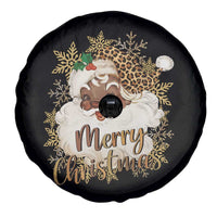 Funny Retro Black Santa Merry Christmas Leopard Spare Tire Cover - Wonder Print Shop