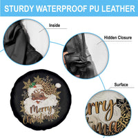 Funny Retro Black Santa Merry Christmas Leopard Spare Tire Cover - Wonder Print Shop