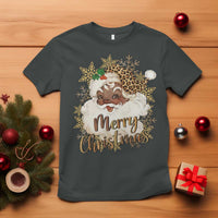 Funny Retro Black Santa Merry Christmas Leopard T Shirt - Wonder Print Shop