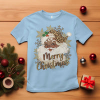 Funny Retro Black Santa Merry Christmas Leopard T Shirt - Wonder Print Shop