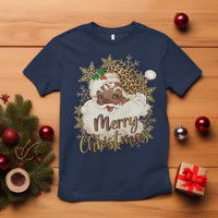 Funny Retro Black Santa Merry Christmas Leopard T Shirt - Wonder Print Shop