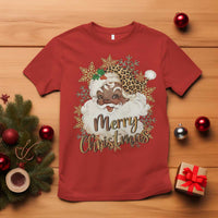 Funny Retro Black Santa Merry Christmas Leopard T Shirt - Wonder Print Shop
