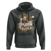 Funny Retro Black Santa Merry Christmas Leopard Hoodie - Wonder Print Shop
