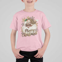 Funny Retro Black Santa Merry Christmas Leopard T Shirt For Kid - Wonder Print Shop