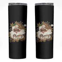 Funny Retro Black Santa Merry Christmas Leopard Skinny Tumbler - Wonder Print Shop