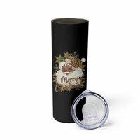 Funny Retro Black Santa Merry Christmas Leopard Skinny Tumbler - Wonder Print Shop