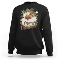 Funny Retro Black Santa Merry Christmas Leopard Sweatshirt - Wonder Print Shop