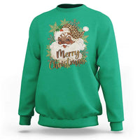 Funny Retro Black Santa Merry Christmas Leopard Sweatshirt - Wonder Print Shop