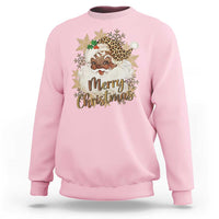 Funny Retro Black Santa Merry Christmas Leopard Sweatshirt - Wonder Print Shop