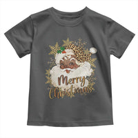 Funny Retro Black Santa Merry Christmas Leopard Toddler T Shirt - Wonder Print Shop