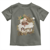 Funny Retro Black Santa Merry Christmas Leopard Toddler T Shirt - Wonder Print Shop