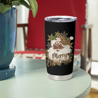Funny Retro Black Santa Merry Christmas Leopard Tumbler Cup - Wonder Print Shop
