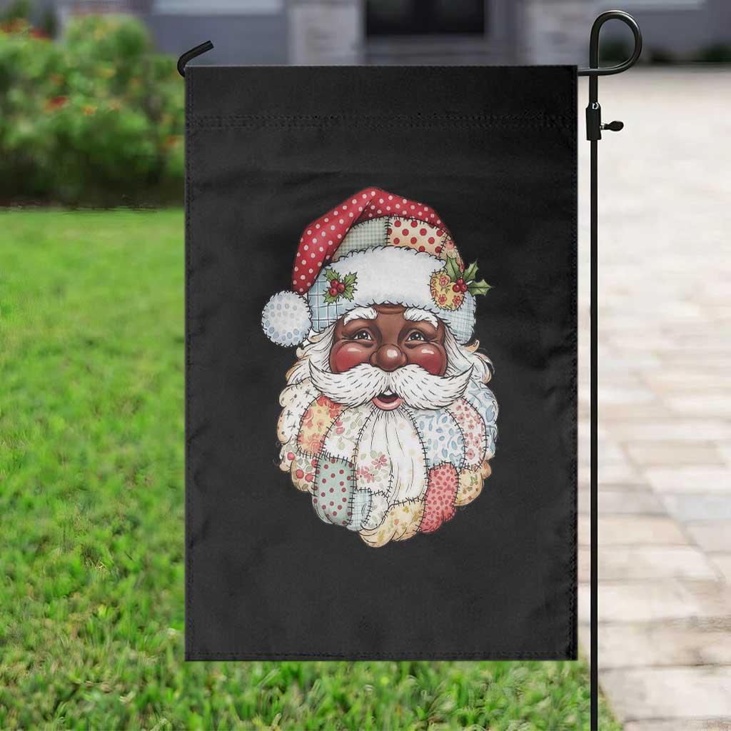 African American Christmas Retro Patchwork Black Santa Garden Flag - Wonder Print Shop