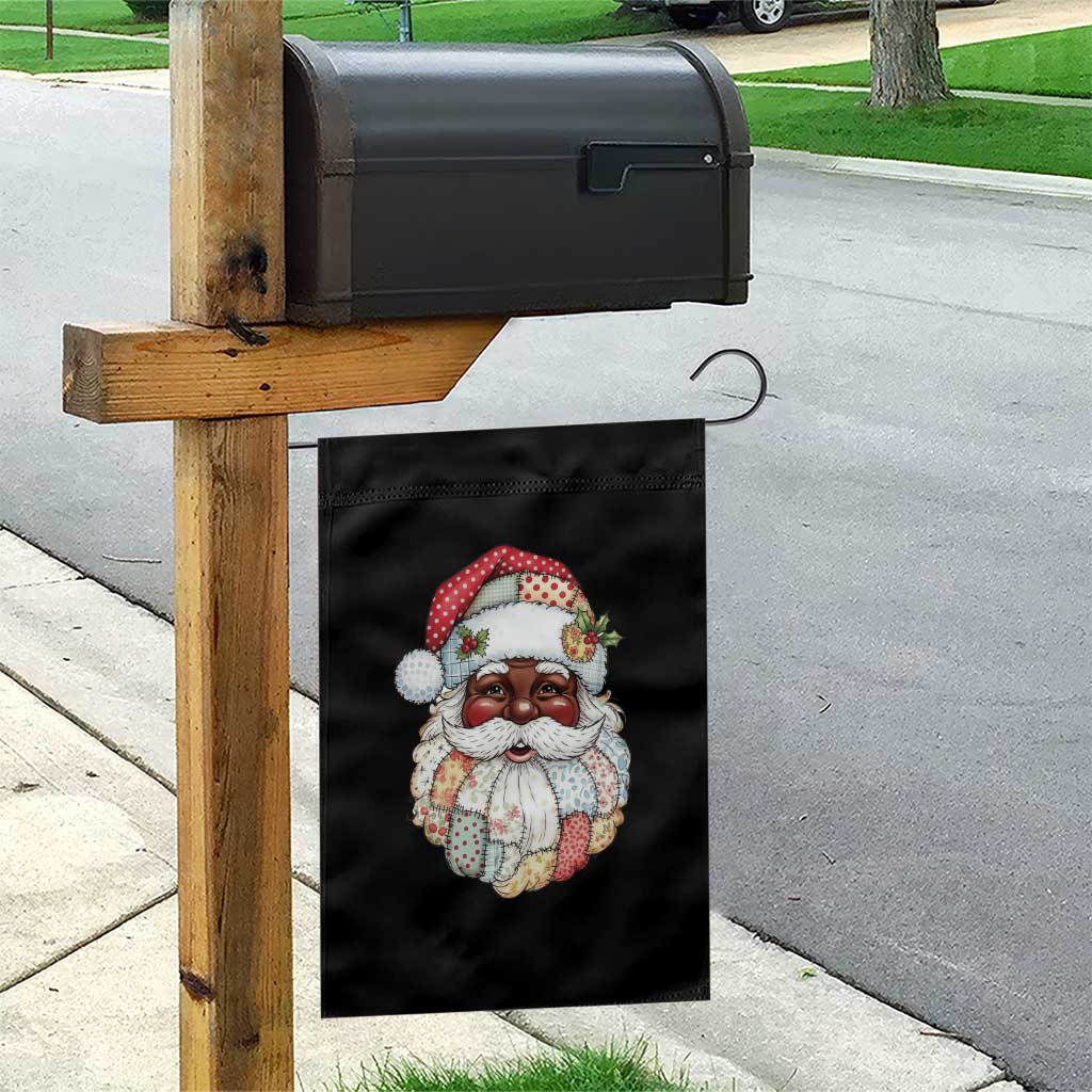 African American Christmas Retro Patchwork Black Santa Garden Flag - Wonder Print Shop