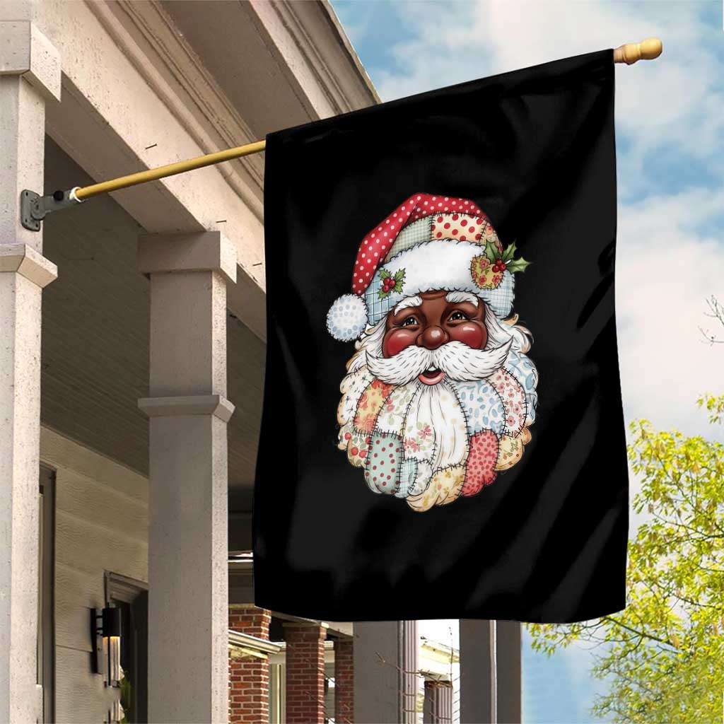 African American Christmas Retro Patchwork Black Santa Garden Flag - Wonder Print Shop
