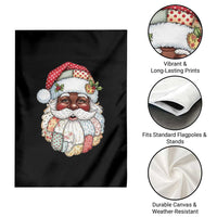 African American Christmas Retro Patchwork Black Santa Garden Flag - Wonder Print Shop