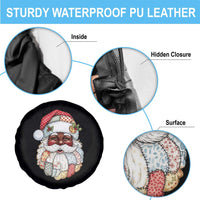 African American Christmas Retro Patchwork Black Santa Spare Tire Cover - Wonder Print Shop