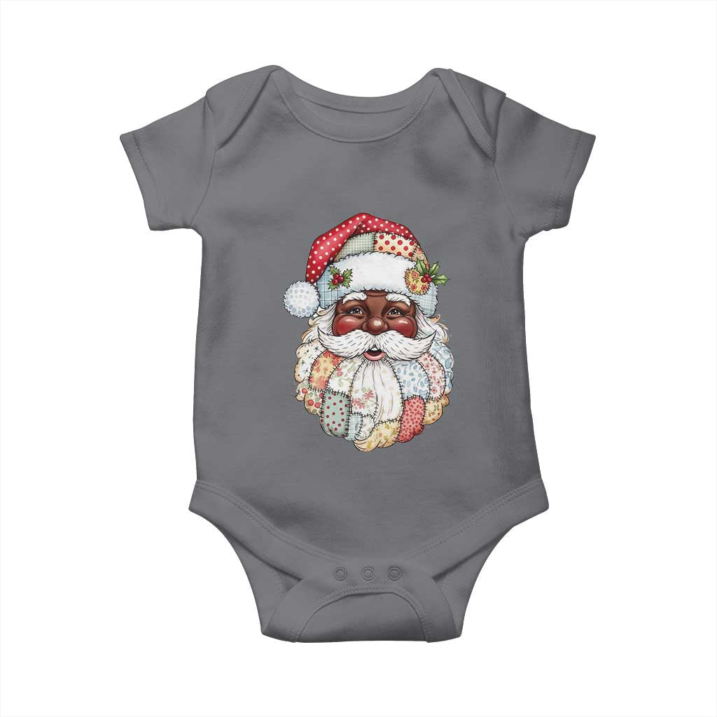 African American Christmas Retro Patchwork Black Santa Baby Onesie - Wonder Print Shop