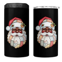 African American Christmas Retro Patchwork Black Santa 4 in 1 Can Cooler Tumbler - Wonder Print Shop