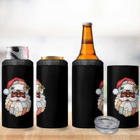 African American Christmas Retro Patchwork Black Santa 4 in 1 Can Cooler Tumbler - Wonder Print Shop
