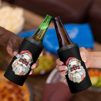 African American Christmas Retro Patchwork Black Santa 4 in 1 Can Cooler Tumbler - Wonder Print Shop