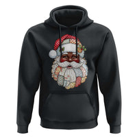 African American Christmas Retro Patchwork Black Santa Hoodie - Wonder Print Shop